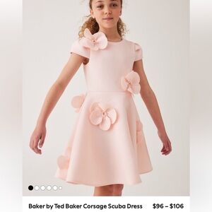Ted Baker Pink Kids Dress with Floral Accents